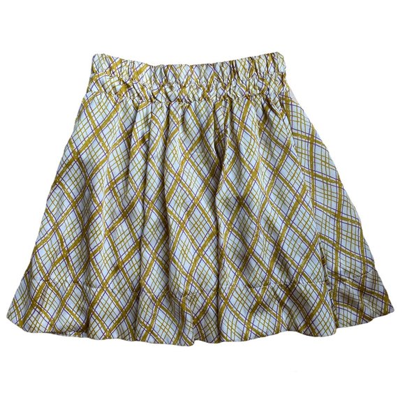 Lush satin flowy, flippy with soft pleats & flouncy hem mini skirt-size sm/med - Picture 1 of 7